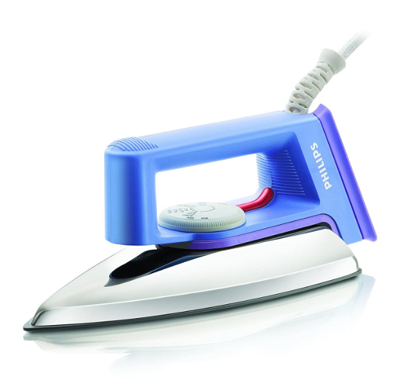 1000 Watts Power Philips Dry Iron HD1182/28 with, Golden Soleplate and Temperature Ready Light