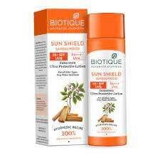 biotique sun shield sandalwood (best sunscreens in India)